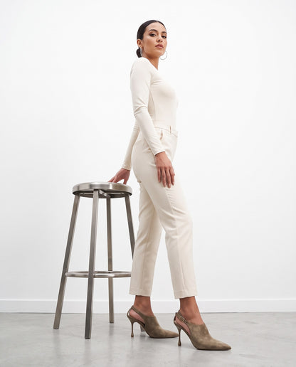 Scapra con tacco khaki in ecocamoscio, punta a sfera e cinturino slingback alla caviglia - foto 4