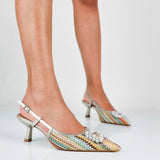 Manon - Decollette Slingback Placca Perle