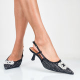 Manon - Decollette Slingback Placca Perle