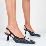 Manon - Decollette Slingback Placca Perle
