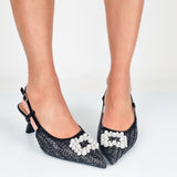 Manon - Decollette Slingback Placca Perle