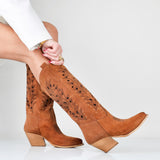 Esmee - Texani Donna Gambale Laserato Vera Pelle Made In Italy