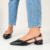 Nathalie - Ballerine Slingback Con Tacco Largo