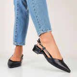 Nathalie - Ballerine Slingback Con Tacco Largo