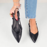 Nathalie - Ballerine Slingback Con Tacco Largo