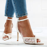 Liuta - Sandali Donna Con Perle E Pizzo