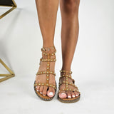 Lilia - Sandali Flatform Con Borchie
