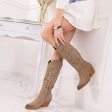 Evelyn - Stivali Texani Gambale Laserato Tacco 7 Cm