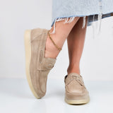Misha - Mocassini Barca Donna Vera Pelle Made In Italy