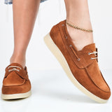Misha - Mocassini Barca Donna Vera Pelle Made In Italy