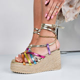 Lyn - Sandali Donna Zeppa In Corda