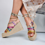 Lyn - Sandali Donna Zeppa In Corda