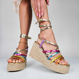 Lyn - Sandali Donna Zeppa In Corda