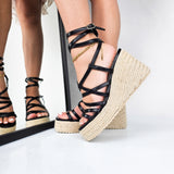 Lyn - Sandali Donna Zeppa In Corda