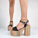 Cecy - Sandali Donna Con Plateau