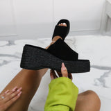 Camila - Ciabattoni Con Zeppa E Plateau